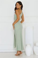 Style Capital One Shoulder Mesh Maxi Dress