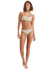 Canarias Moderate Bikini Bottom - Oil Green Wild Flower Swim