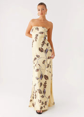Alisa Strapless Maxi Dress - Buttercream Bliss