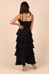 Cabila Tiered Maxi Dress - Black