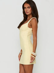 Justina Bandage Mini Dress Lemon