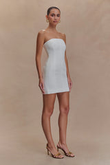 Maci Crepe Mini Dress - White