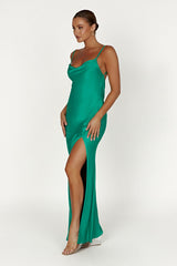 MESHKI Jade Cowl Neck Backless Maxi Dress - Green