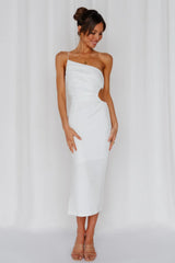 Smooth Lines Midi Dress White