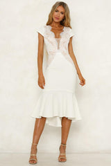 Fifth Avenue Fever Midi Dress White