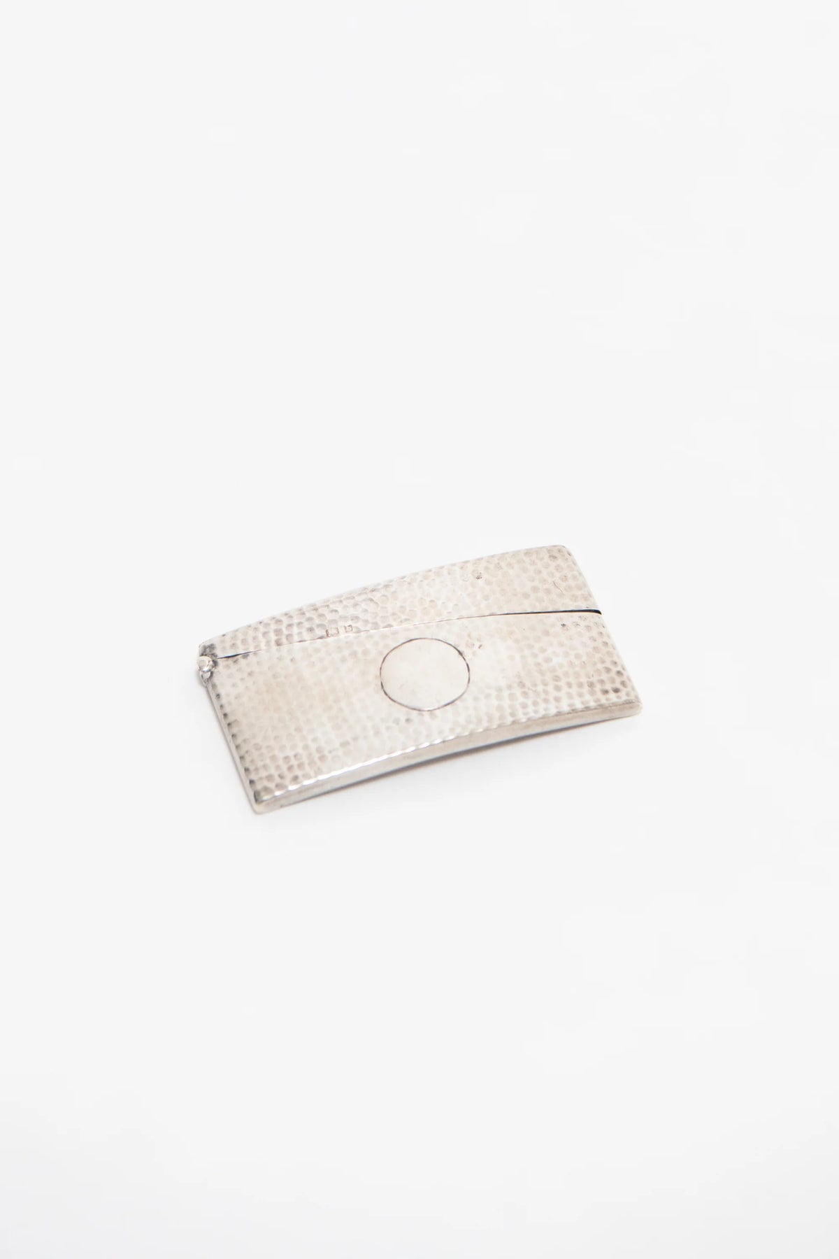 ENGLISH. HAMMERED STERLING SILVER CARD CASE. C. 1905