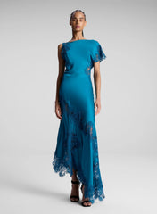 Alessia Satin and Lace Maxi Dress