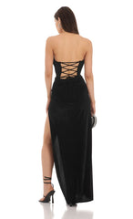 Emerson High Slit Rhinestone Mesh Formal Dress