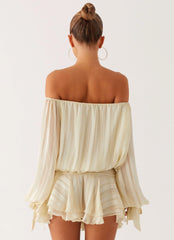 Eira Balloon Sleeve Mini Dress - Ivory
