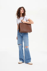 BEIS 'The Work Tote in Maple Croc
