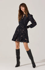 Lucien Collared V-Neck Mini Dress