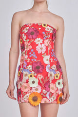 Floral Embroidered Mini Dress