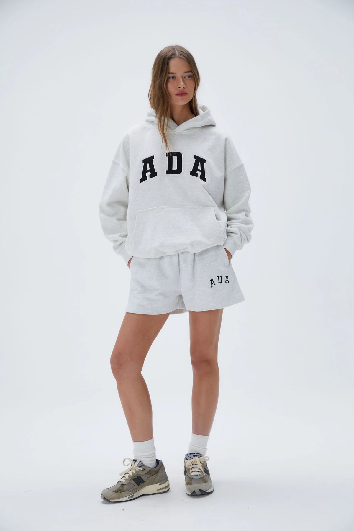 Ada Sweat Shorts - Light Grey Melange