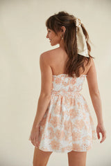 Kaylie Strapless Floral Eyelet Lace Mini Dress
