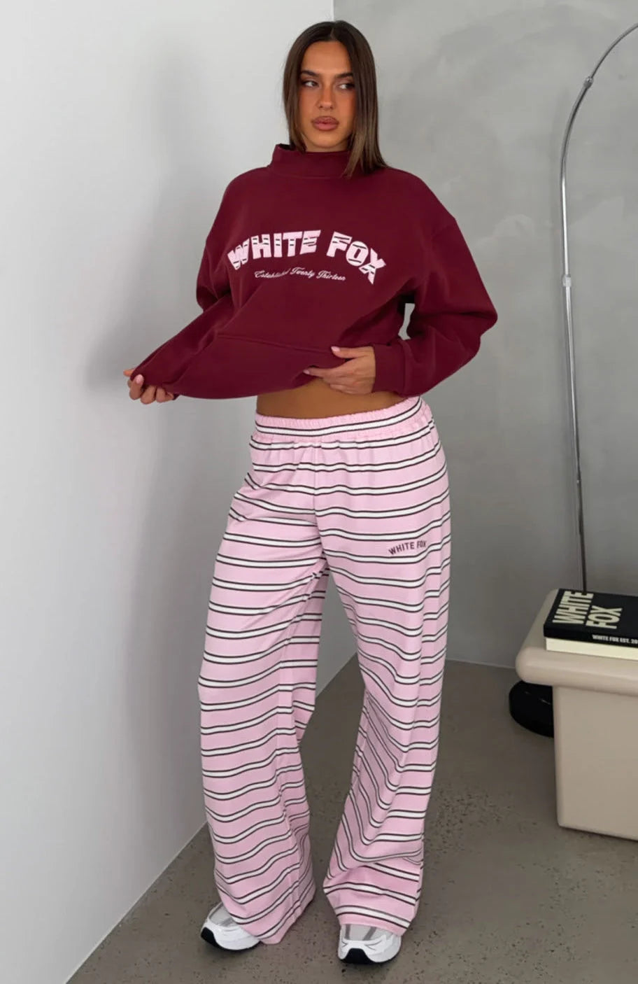 Be Good To Me Track Pants Pink Stripe