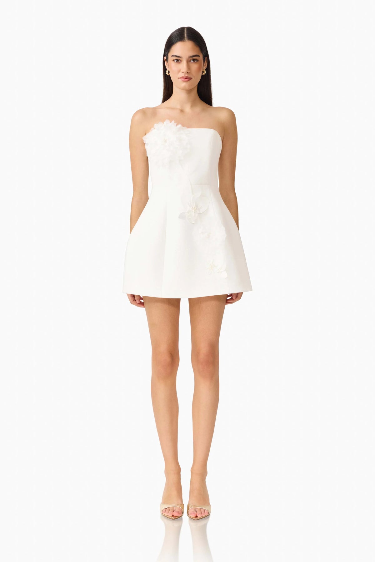 Gemma Floral Mini Dress in White