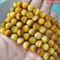 Smooth Gold Tiger Eye Agates Charms Bracelet