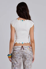 Solira Button Cut Out Top