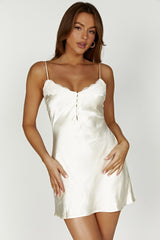 MESHKI Vesta Lace Satin Dress - Ivory