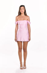 Zoella Light Pink Off The Shoulder Mini Dress