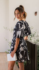Venice Mini Dress - Black/White