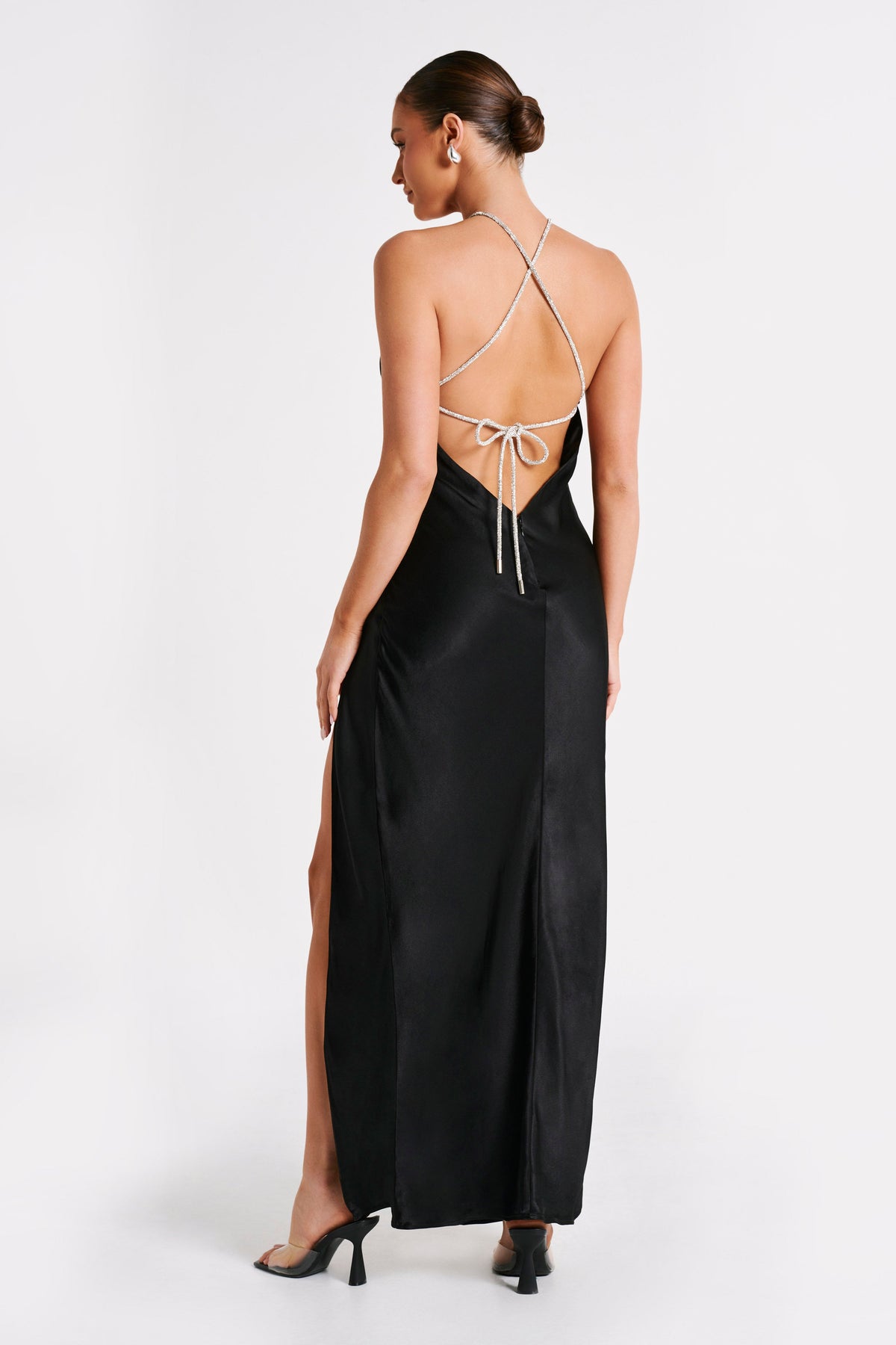MESHKI Louise Diamante Rope Maxi Dress - Black