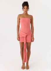 Jiliana Strapless Mini Dress - Coral