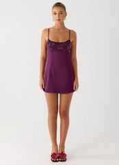 Zion Beaded Mini Dress - Mulberry