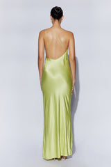 MESHKI Alena One Shoulder Maxi Dress - Pistachio Green