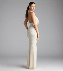 Alana Halter Beaded Sequin Formal Dress