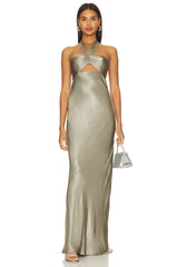 Ruffled Strapless Long Dress