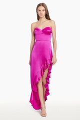 Midnight Silk Midi Dress New Orchid