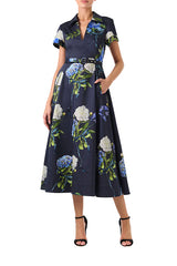 Short Sleeve Floral A-line Dress