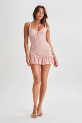 MESHKI Marietta Cupped Lace Mini Dress - Fairy Floss Pink