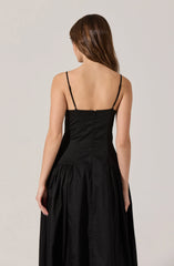 High Square Neck Midi Dress