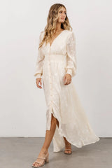 Mayfair High Low Maxi Dress | Vintage Cream