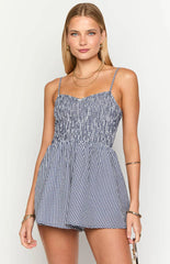 Heidi Navy Gingham Playsuit