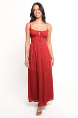 Ariadne Midi Dress - Red