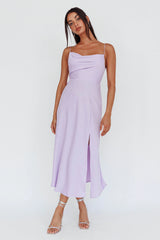 Suki Front Split Midi Dress Lilac