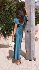 Carmen Midi Dress - Teal
