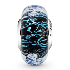 Pandora Wavy Dark Blue Murano Glass Ocean Charm