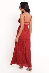 Ariadne Midi Dress - Red