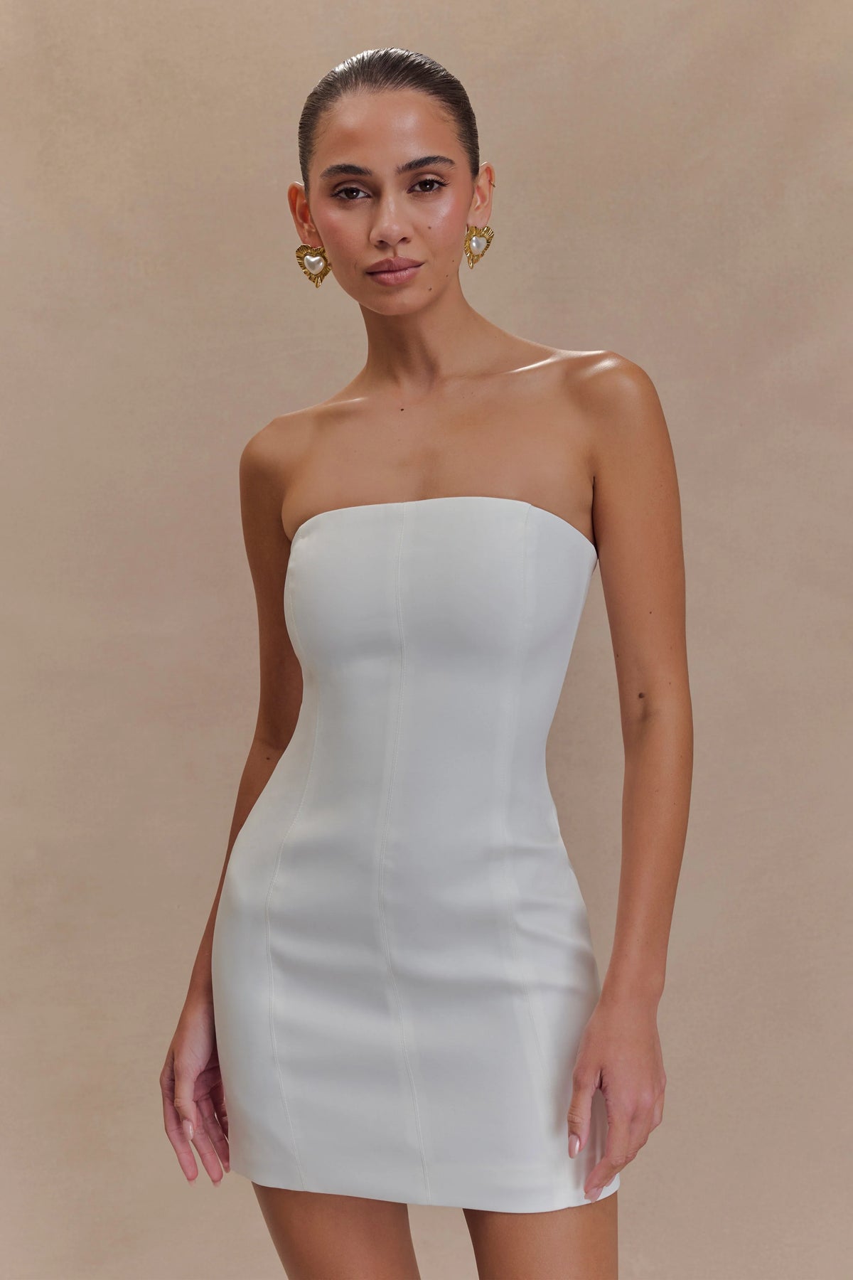 Maci Crepe Mini Dress - White