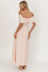 Lillibet Bow Tied Bust Midi Dress Pink