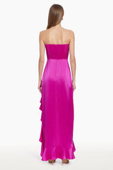 Midnight Silk Midi Dress New Orchid