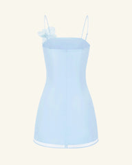 Orchid Appliqué Mini Dress - Blue