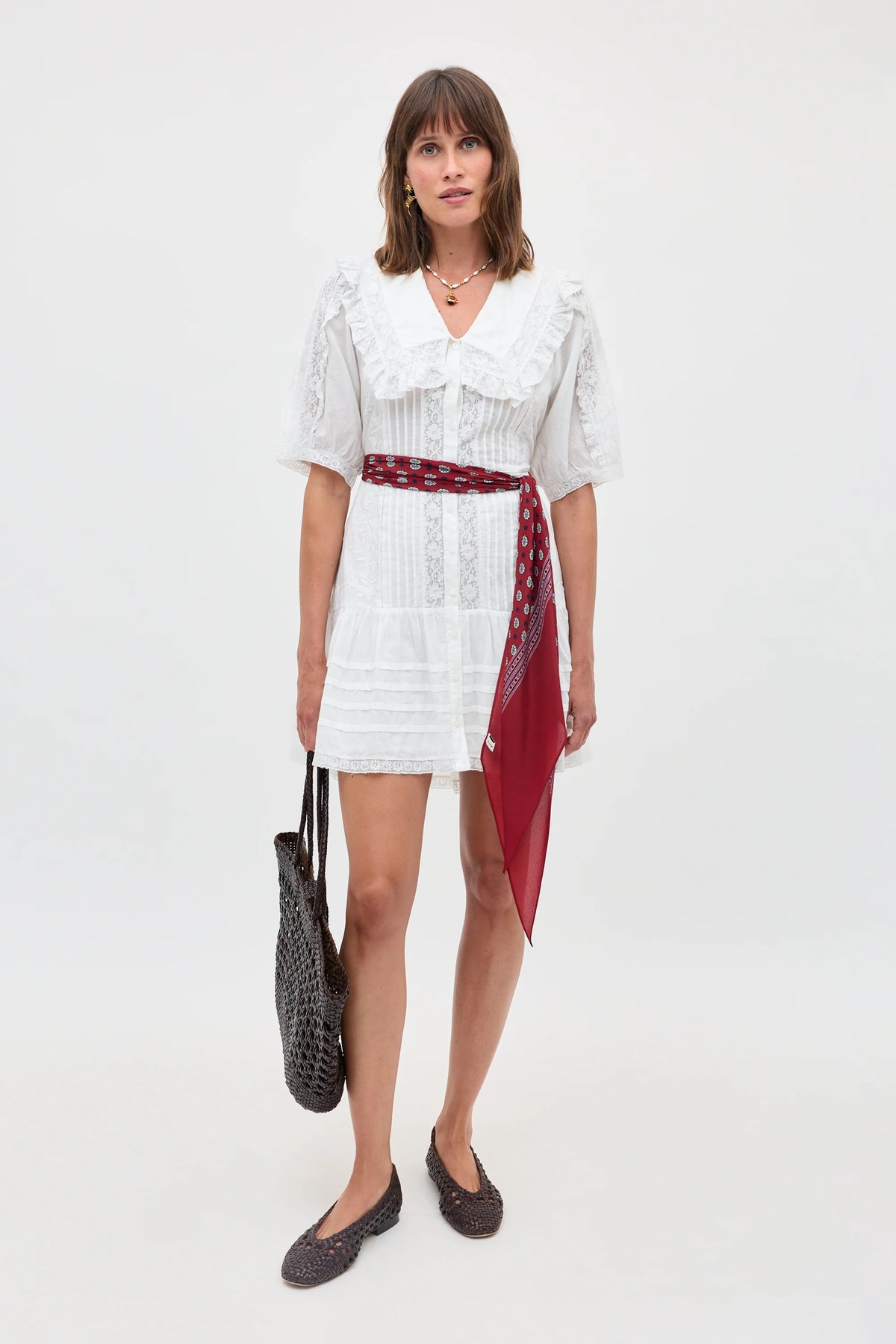 Dove  -  Pansy Embroidery White