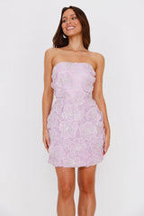 Gorgeous Pick Strapless Mini Dress Lilac