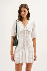Dove  -  Pansy Embroidery White