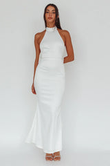 Fifth Avenue Bow Back Maxi Dress White